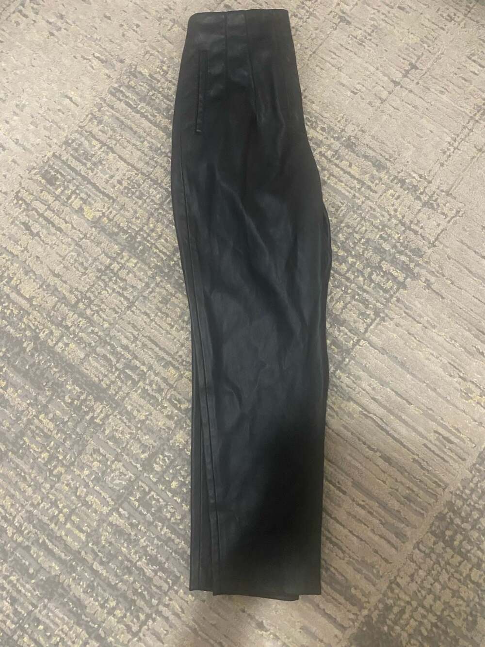 Zara Black High-Waisted Faux Leather Straight Leg Pants